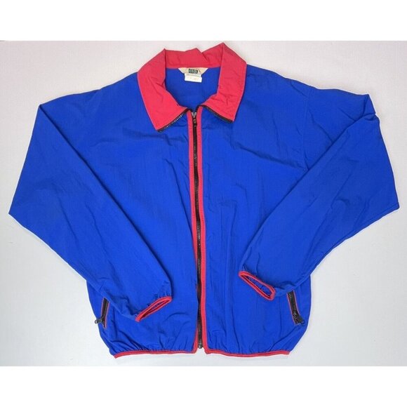 VTG Vintage REI Mens MEDIUM Royal Blue/Red Full-Zip L/S WINDBREAKER Jacket EUC - Picture 1 of 6